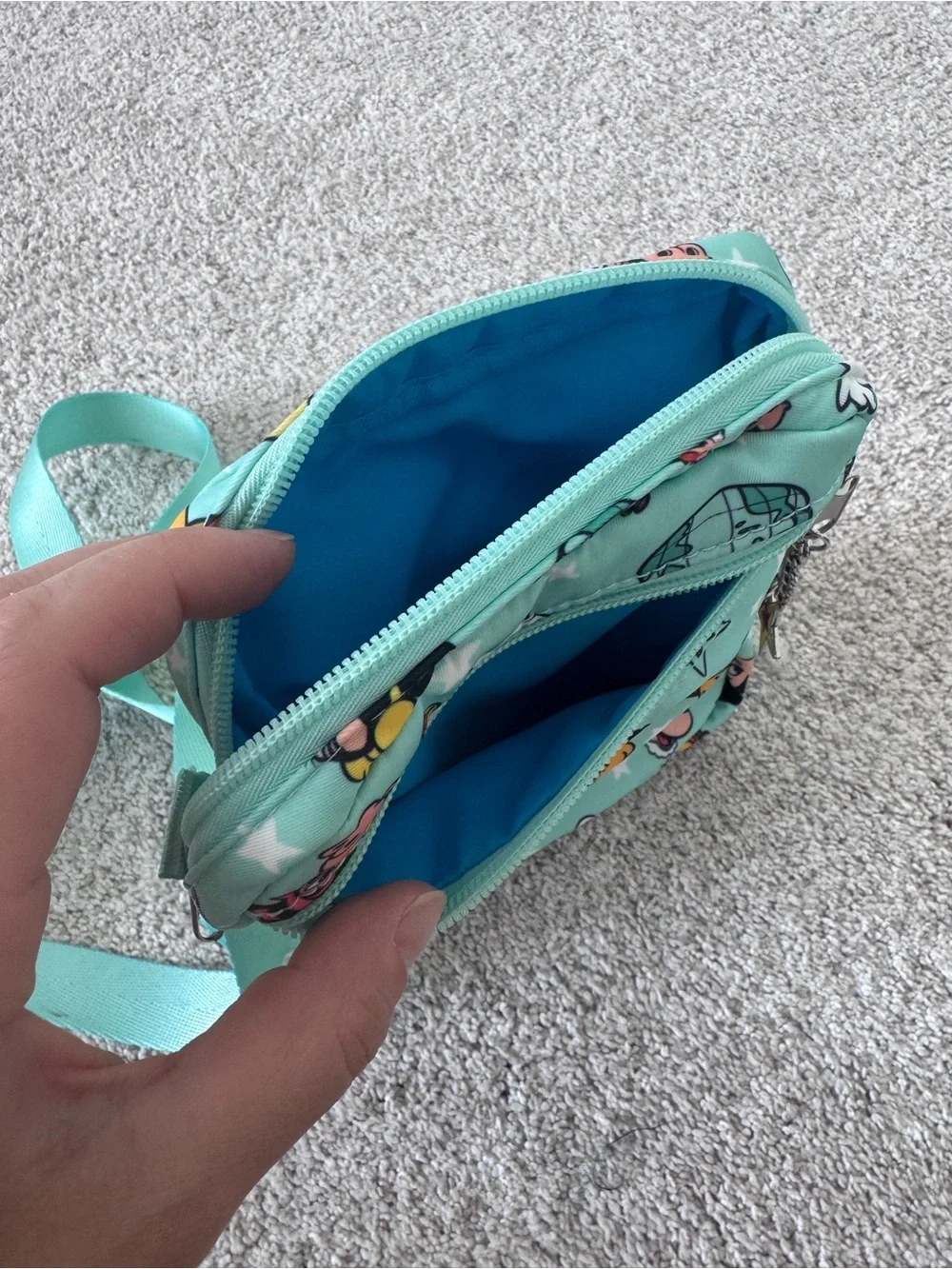 Disney Teal Character Crossbody Bag - Cute Printed Shoulder Purse